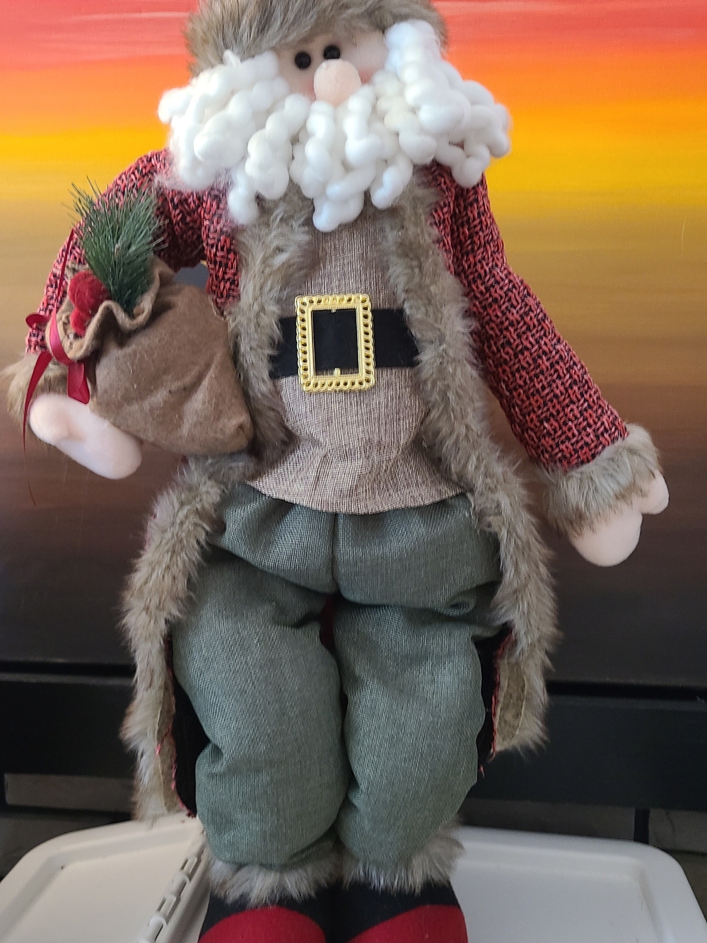 NWT Holiday Collection 34" Heavyweight Extendable Steel Frame Standing Santa